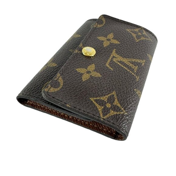 LOUIS VUITTON Brown Canvas Monogram Key Holder 6 Rings Made in France - Picture 3 of 14